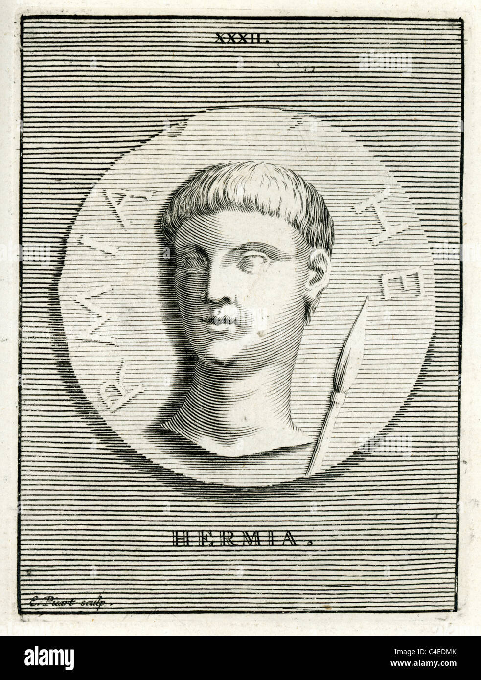 Classical portrait of Hermias of Atarneus who lived in Atarneus, was Aristotle's father-in-law. Stock Photo