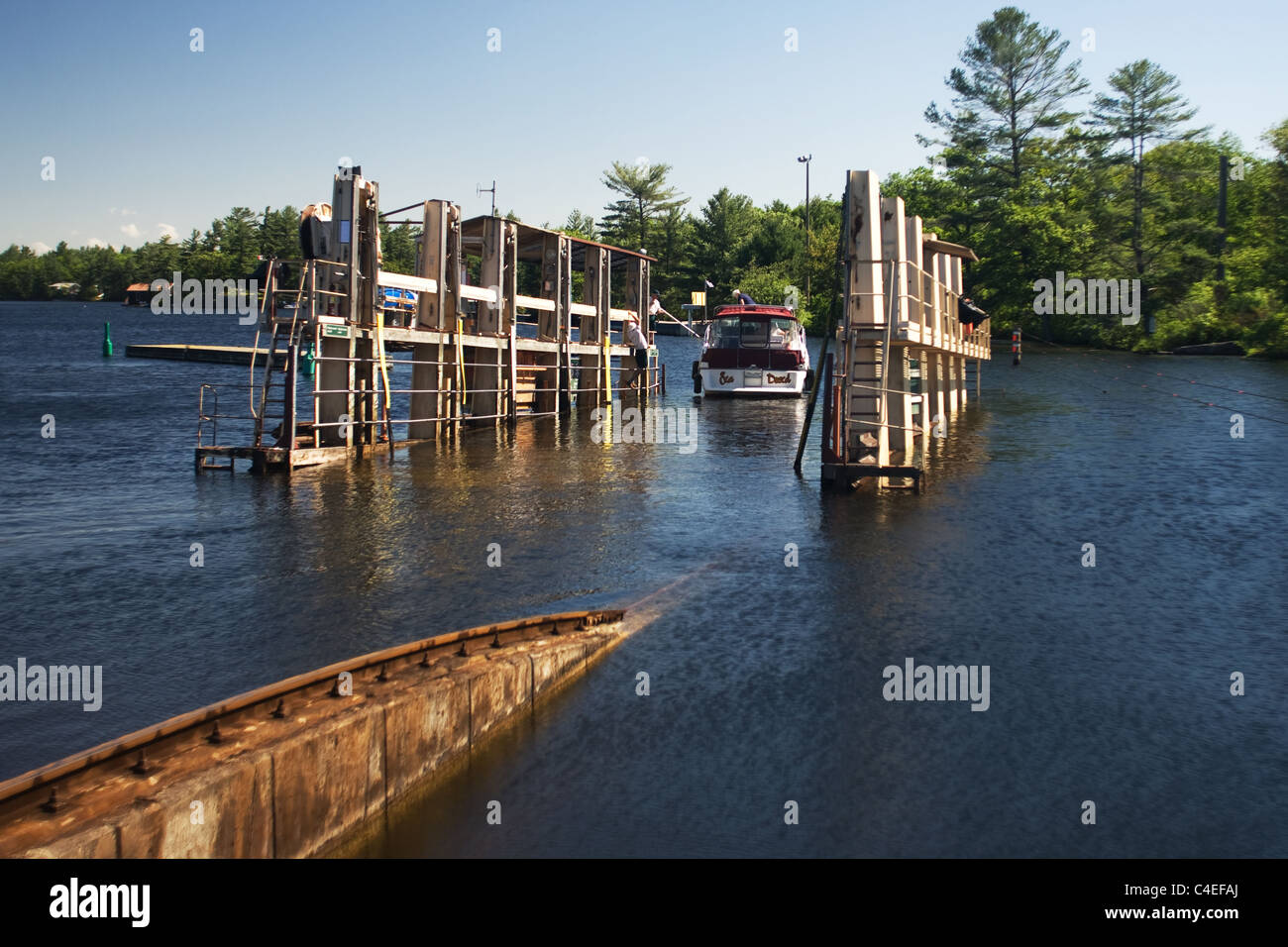 The Marine Railway at Big Chute in the Muskoka - Georgian Bay region of ...