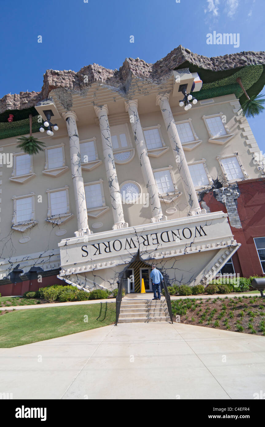 Wonder Works in Panama City Beach offers interactive educational, fun, and challenging experiences in an upside down house. Stock Photo