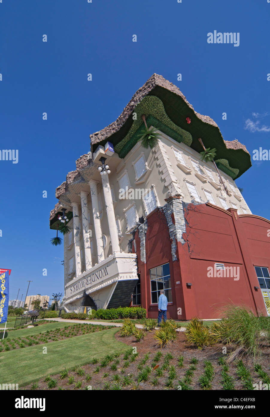 Wonder Works in Panama City Beach offers interactive educational, fun, and challenging experiences in an upside down house. Stock Photo