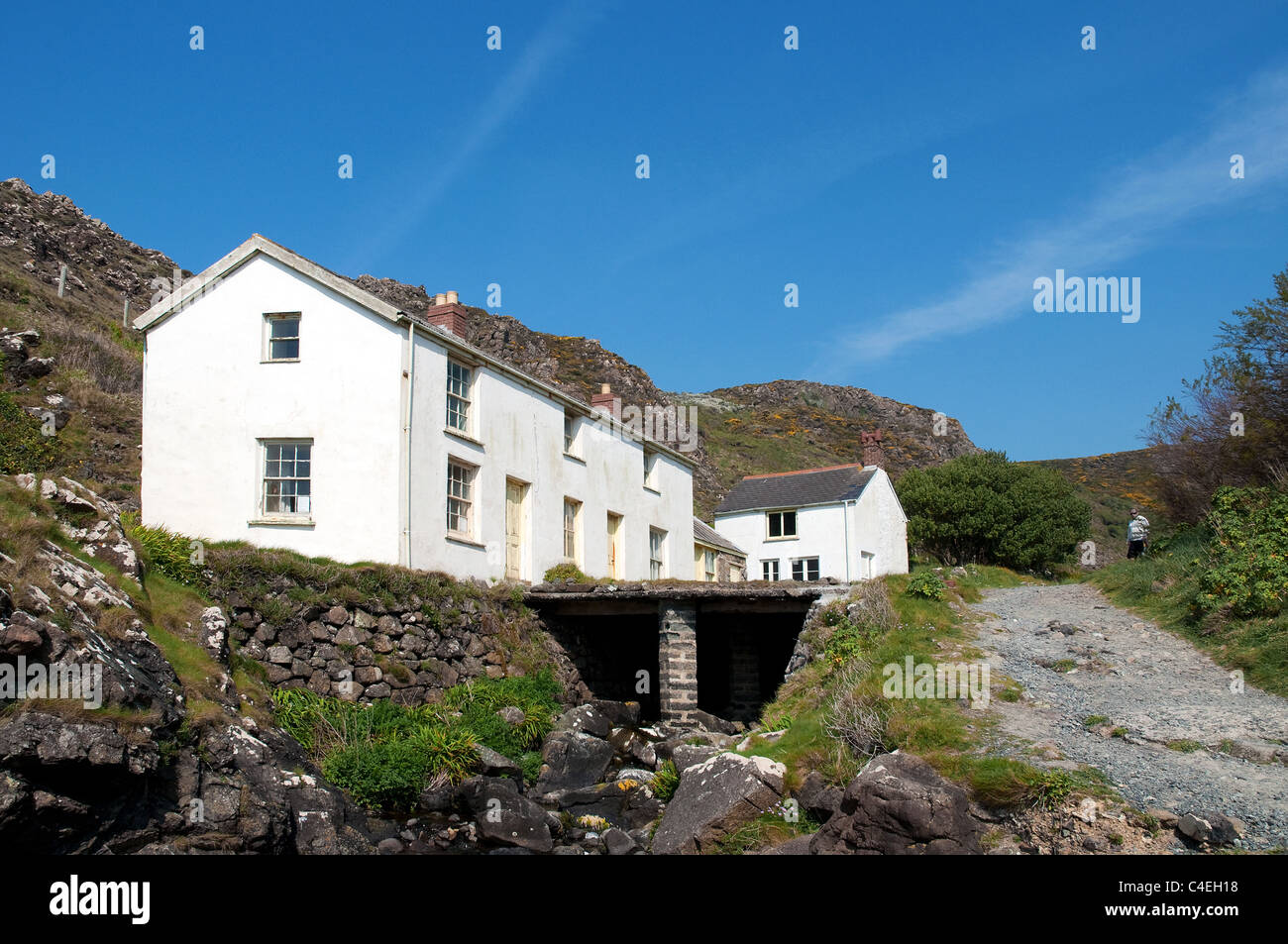 Holiday cottages on the Lizard Peninsula in Cornwall UK Stock Photo