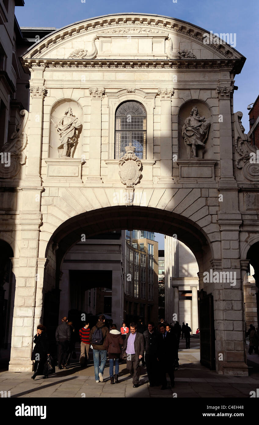 Arched entrance to Paternoster Square near St Pauls Cathedral Stock