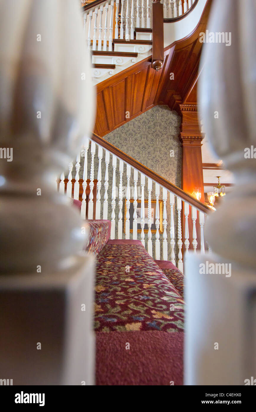 The Staircase leading to the guest room area at the Stanley Hotel in ...