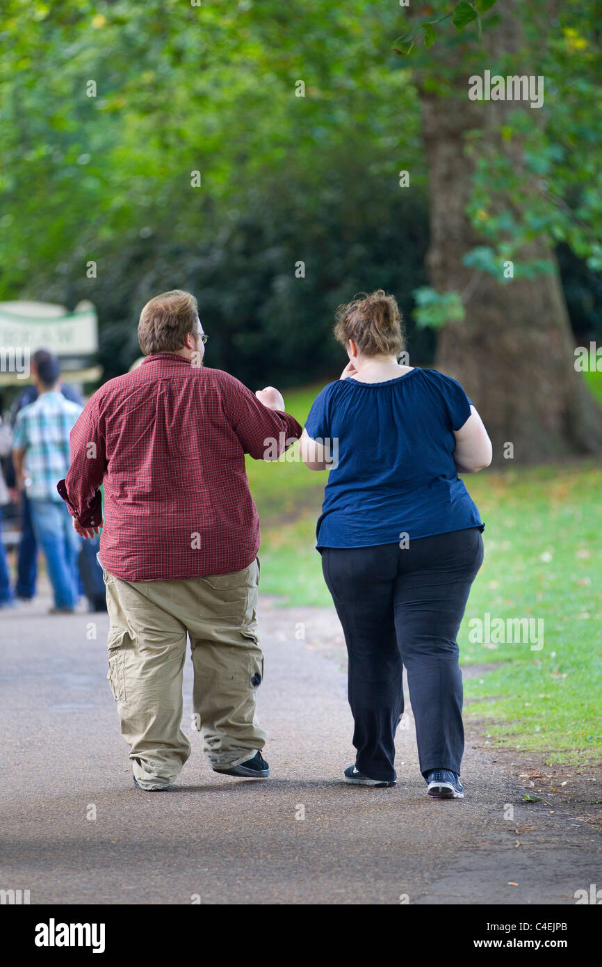 overweight couple Stock Photo