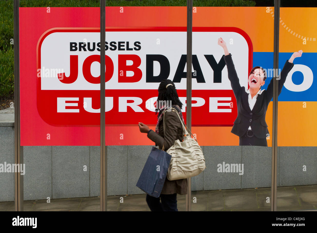 jobday publicity poster advertisement banner brussels belgium Stock Photo