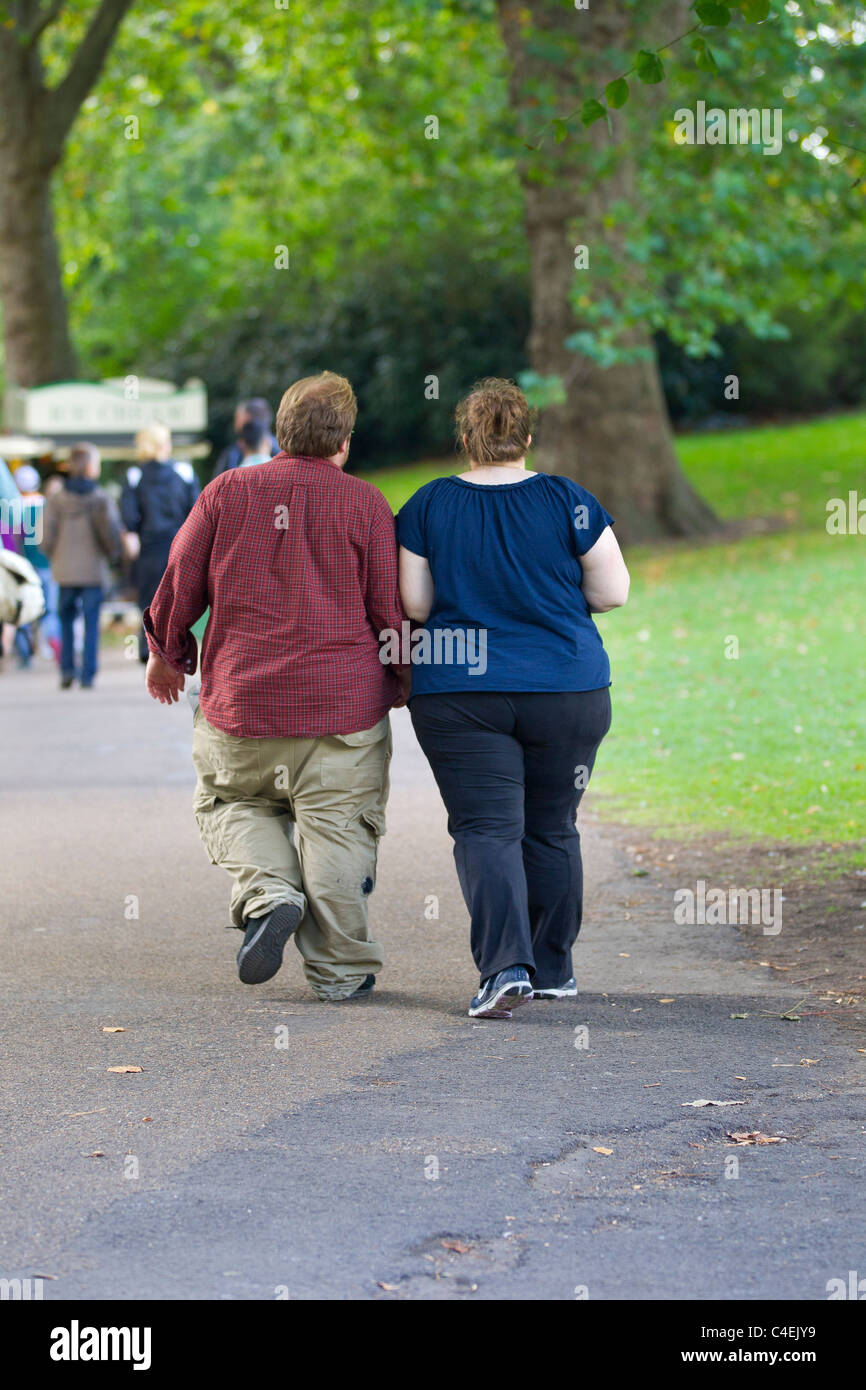 overweight couple Stock Photo
