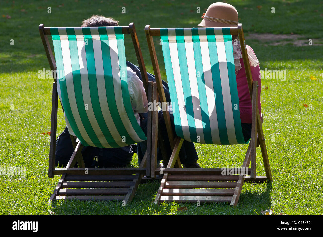 Park with deck chairs hi-res stock photography and images - Alamy