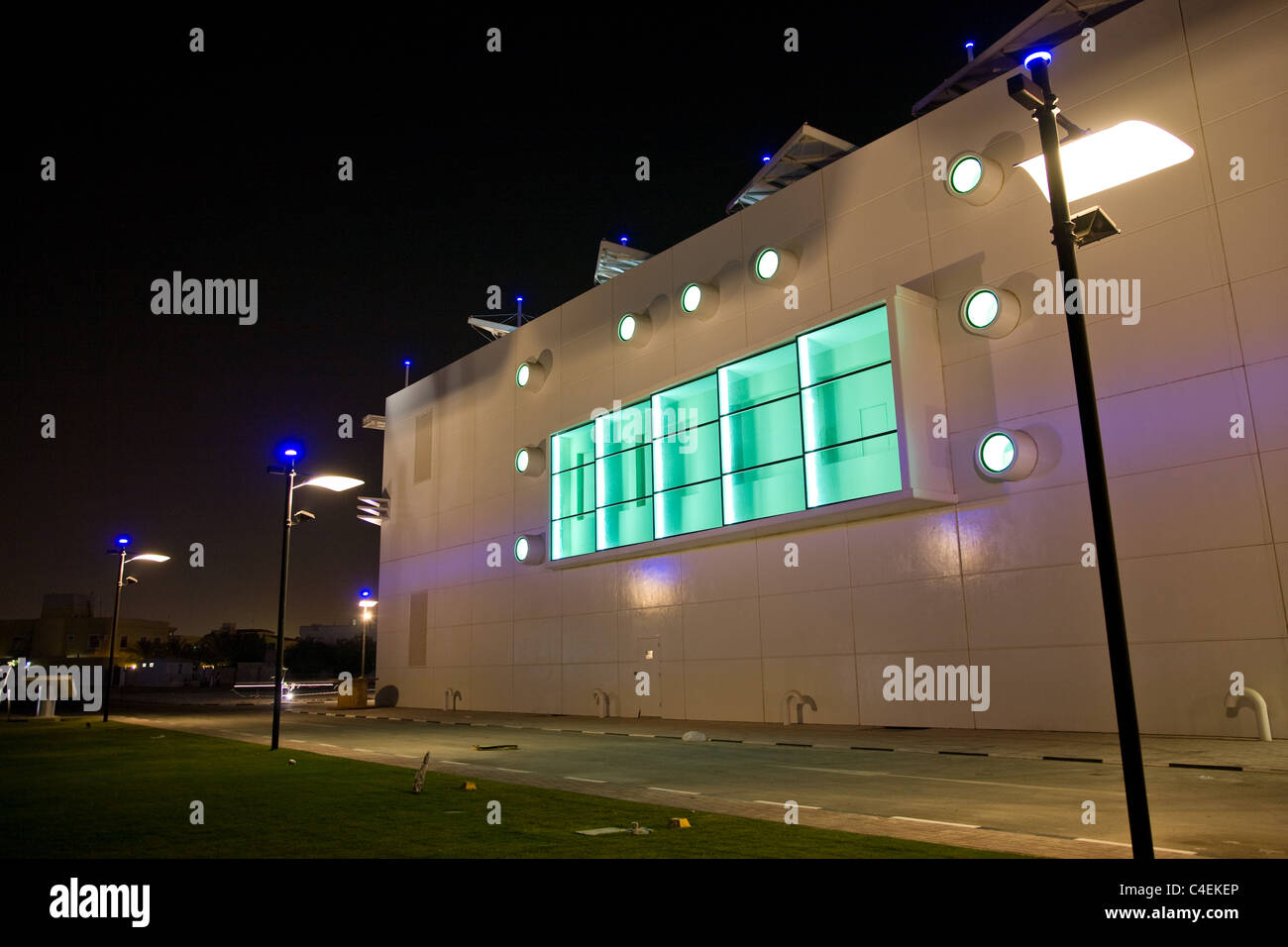 Electricity Substation West Bay Doha Qatar Dusk Stock Photo Alamy