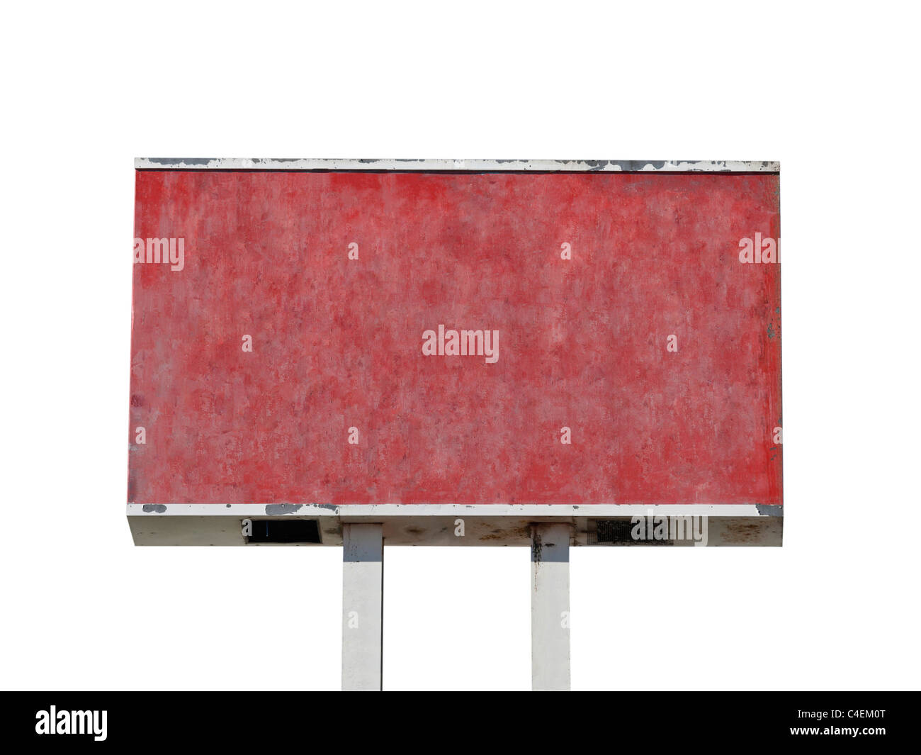 Old grungy blank red sign isolated. Stock Photo