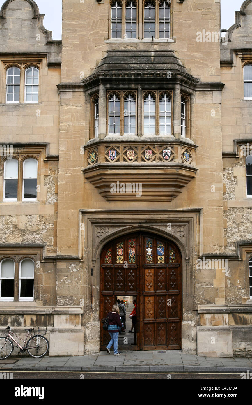 Oxford University Oriel College Front Gate Stock Photo