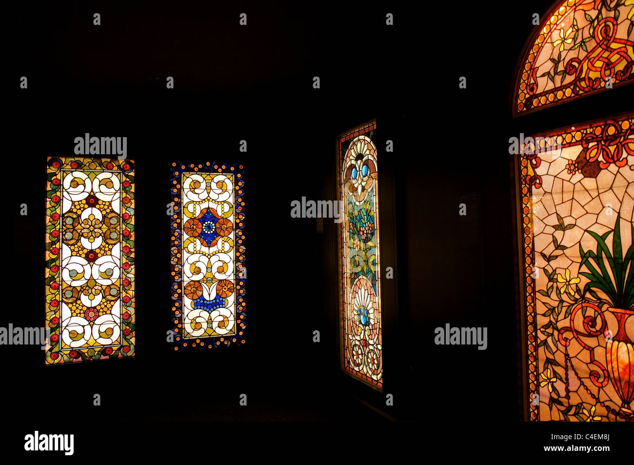 Inside Chicago's Smith Museum of Stained Glass Windows at the Navy Pier Stock Photo