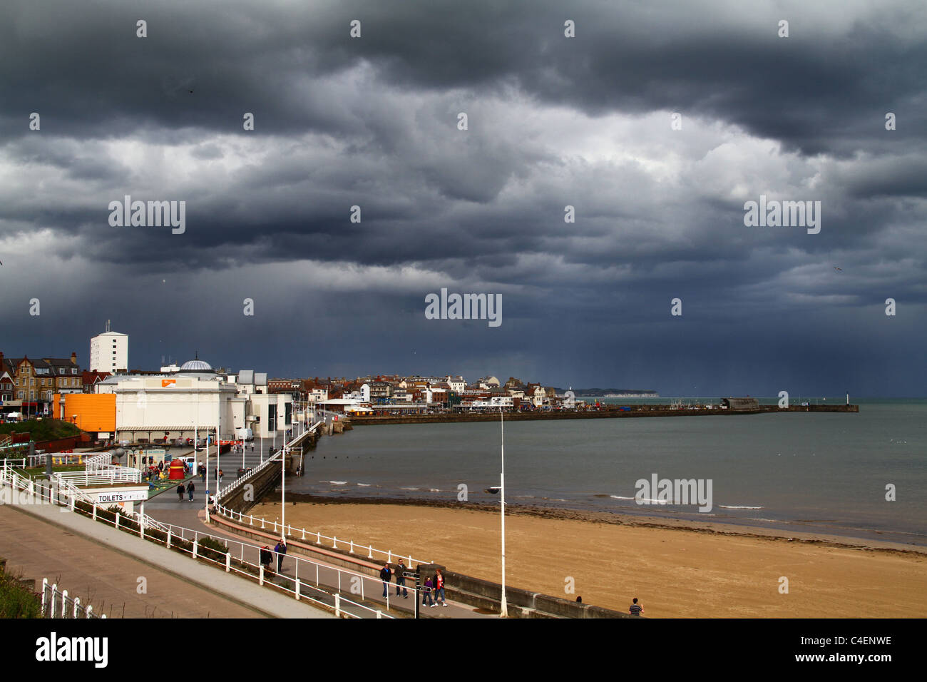 Bridlington south front with heavy cloud. Stock Photo