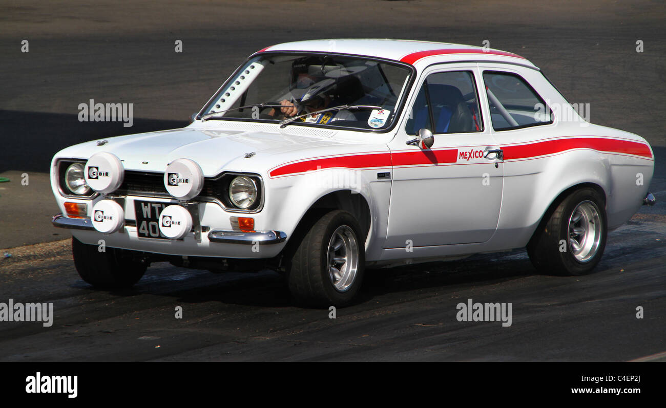 Mark 2 Escort on drag racing track. Stock Photo