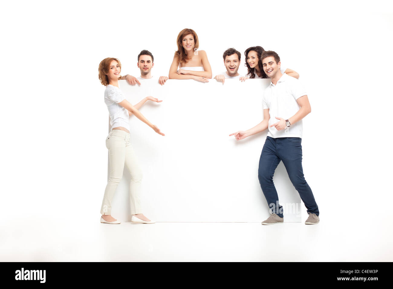 Young buissines people having fun like a team with copy space ad Stock Photo