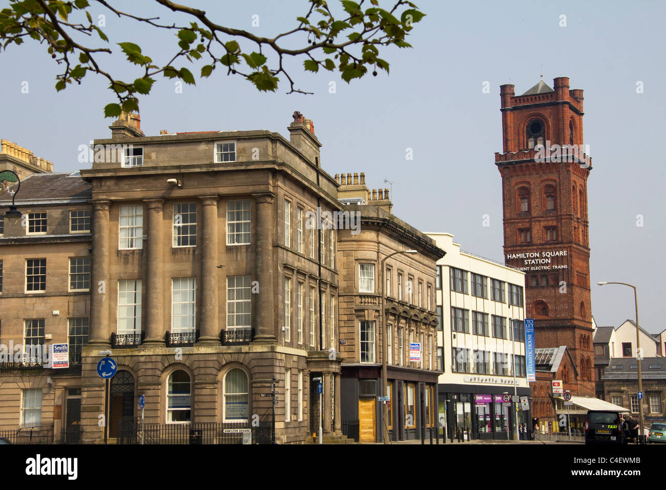 Hamilton Square and station tower, Birkenhead, England Stock Photo Alamy