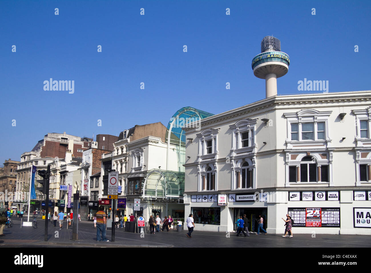 Clayton Square shopping centre and Radio City Tower in Liverpool, Merseyside, England Stock Photo