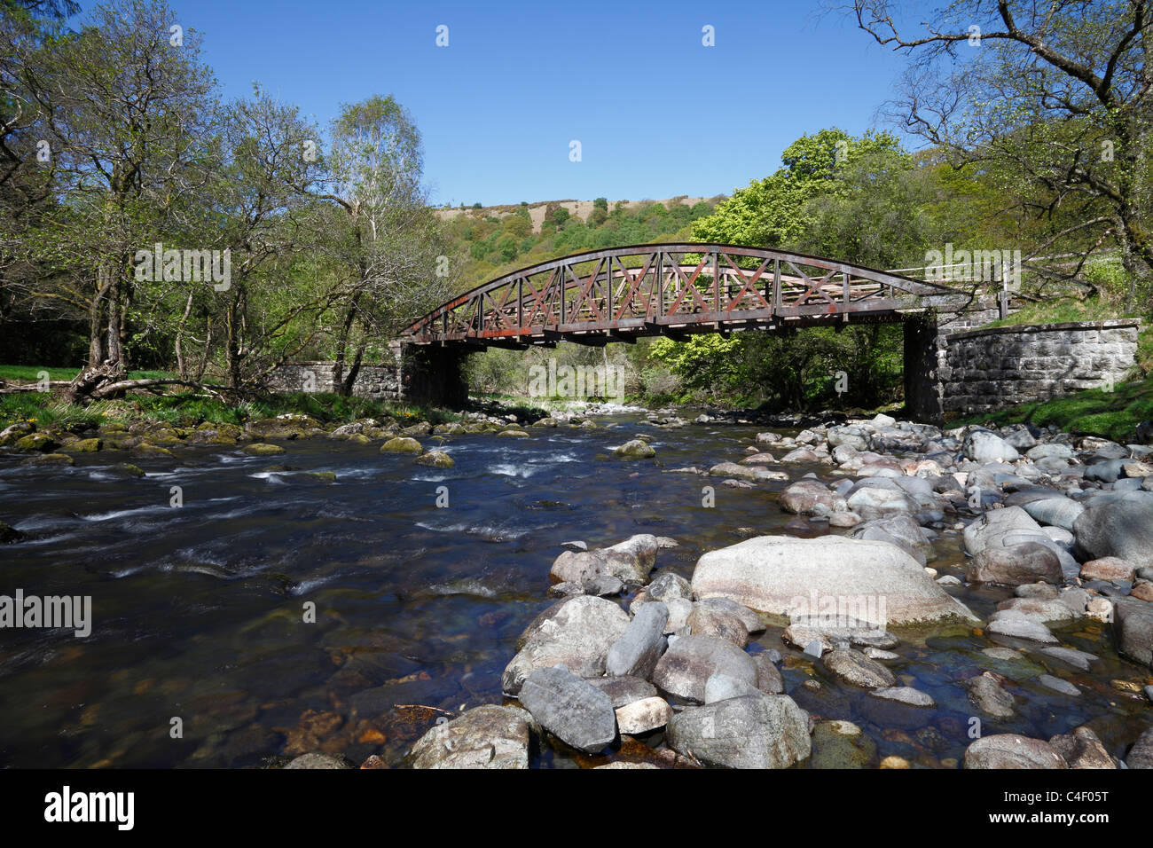 An old railway bridge near Keswick crossing the river Greta and now