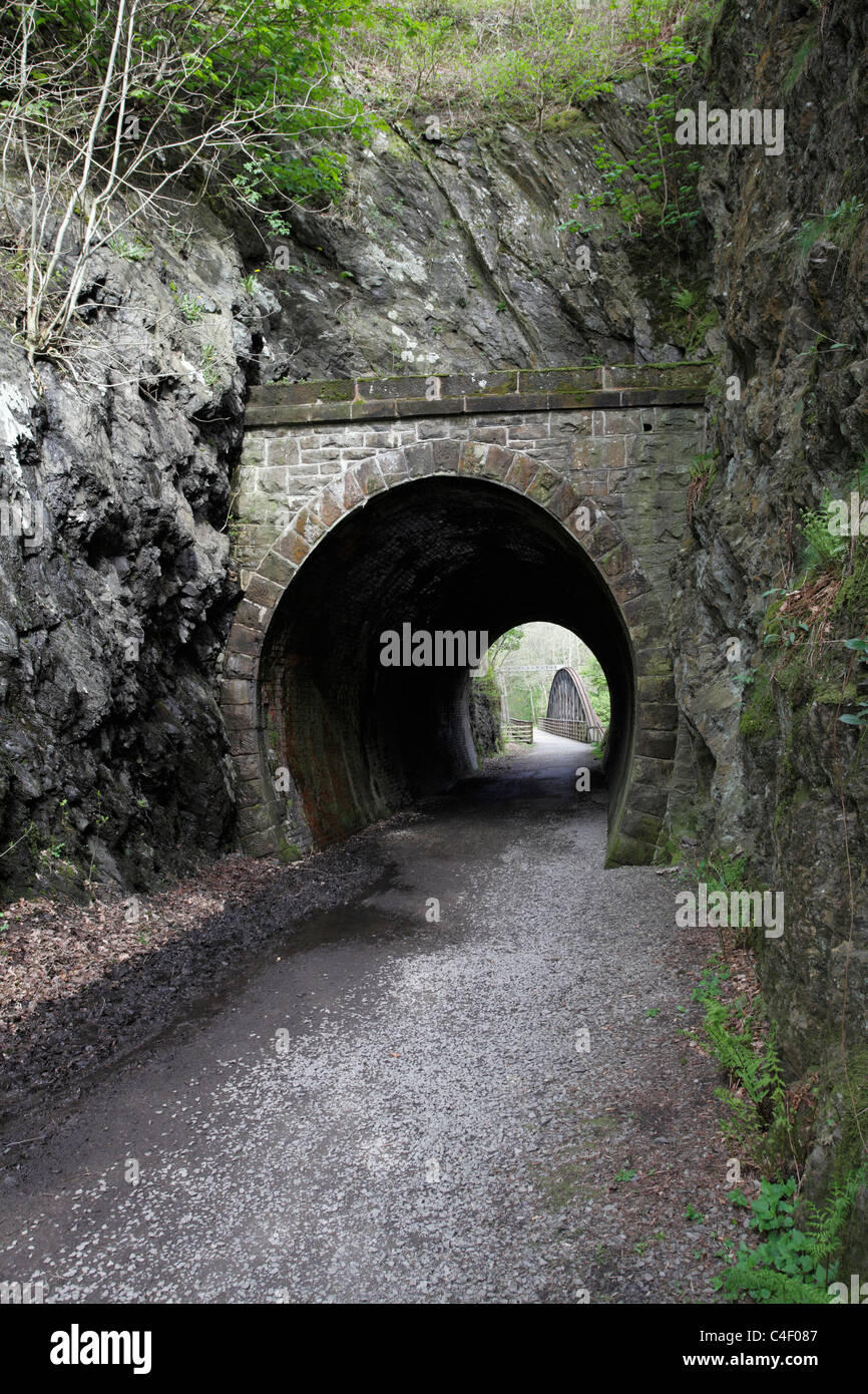 An old railway tunnel and iron bridge near Keswick now used as a path