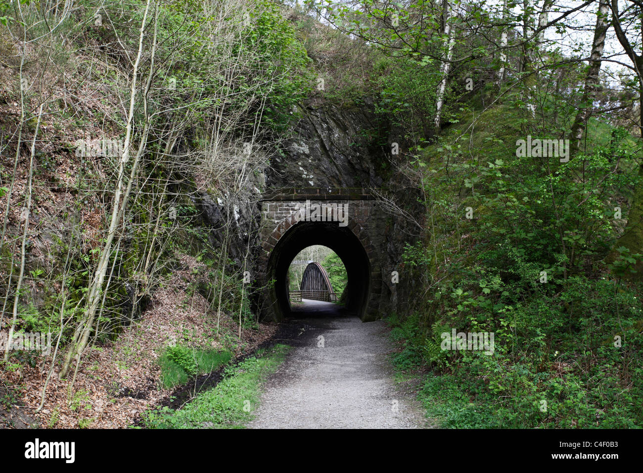 An old railway tunnel and iron bridge near Keswick now used as a path