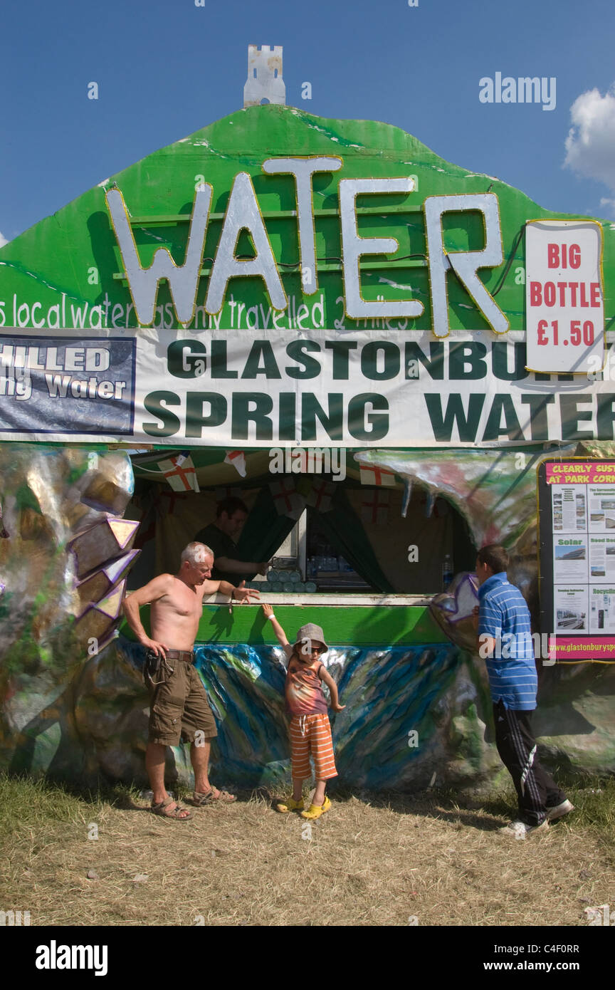 water stall glastonbury festival selling glastonbury spring water Stock