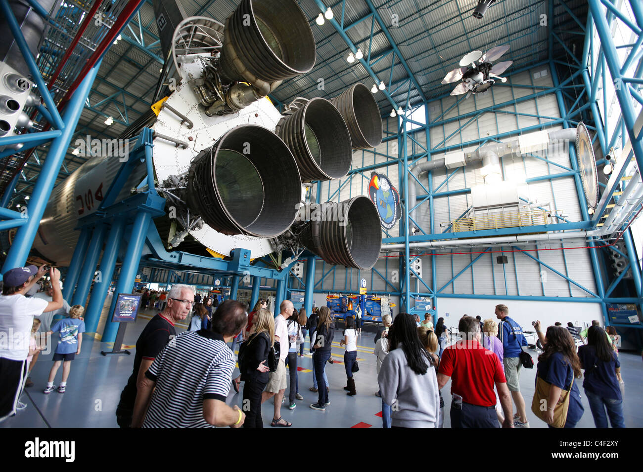 Werner von Braun's Saturn 5 Moon rocket on display the Kennedy Space Center Stock Photo