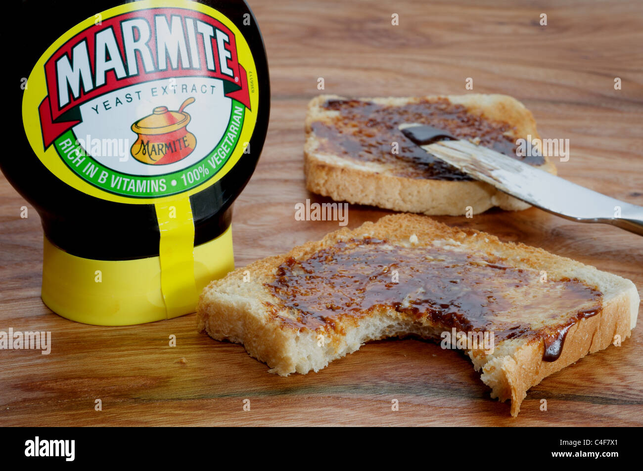 Marmite yeast extract spread and toast Stock Photo Alamy