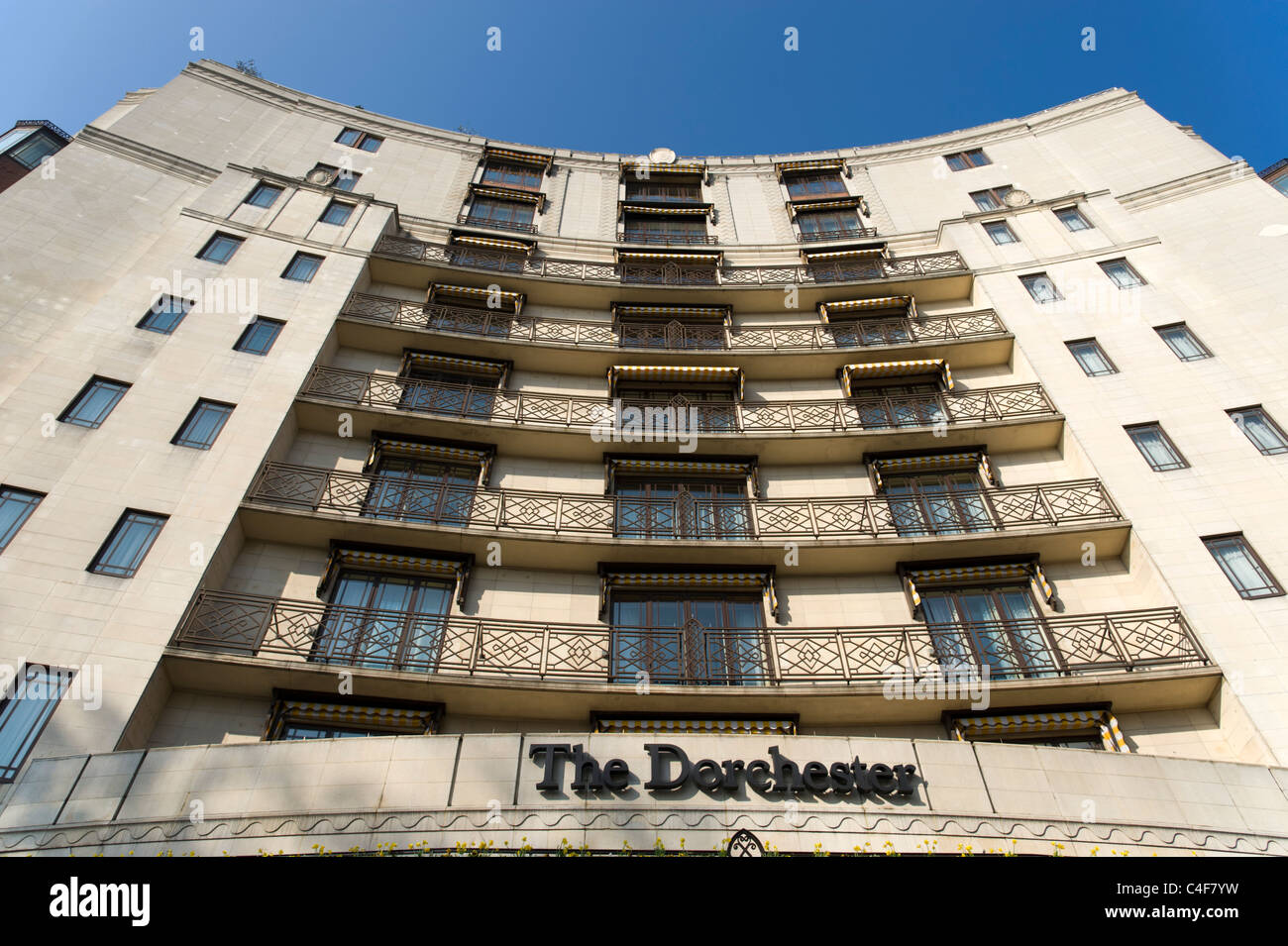 The Dorchester Hotel on Park Lane, Mayfair, London, UK Stock Photo