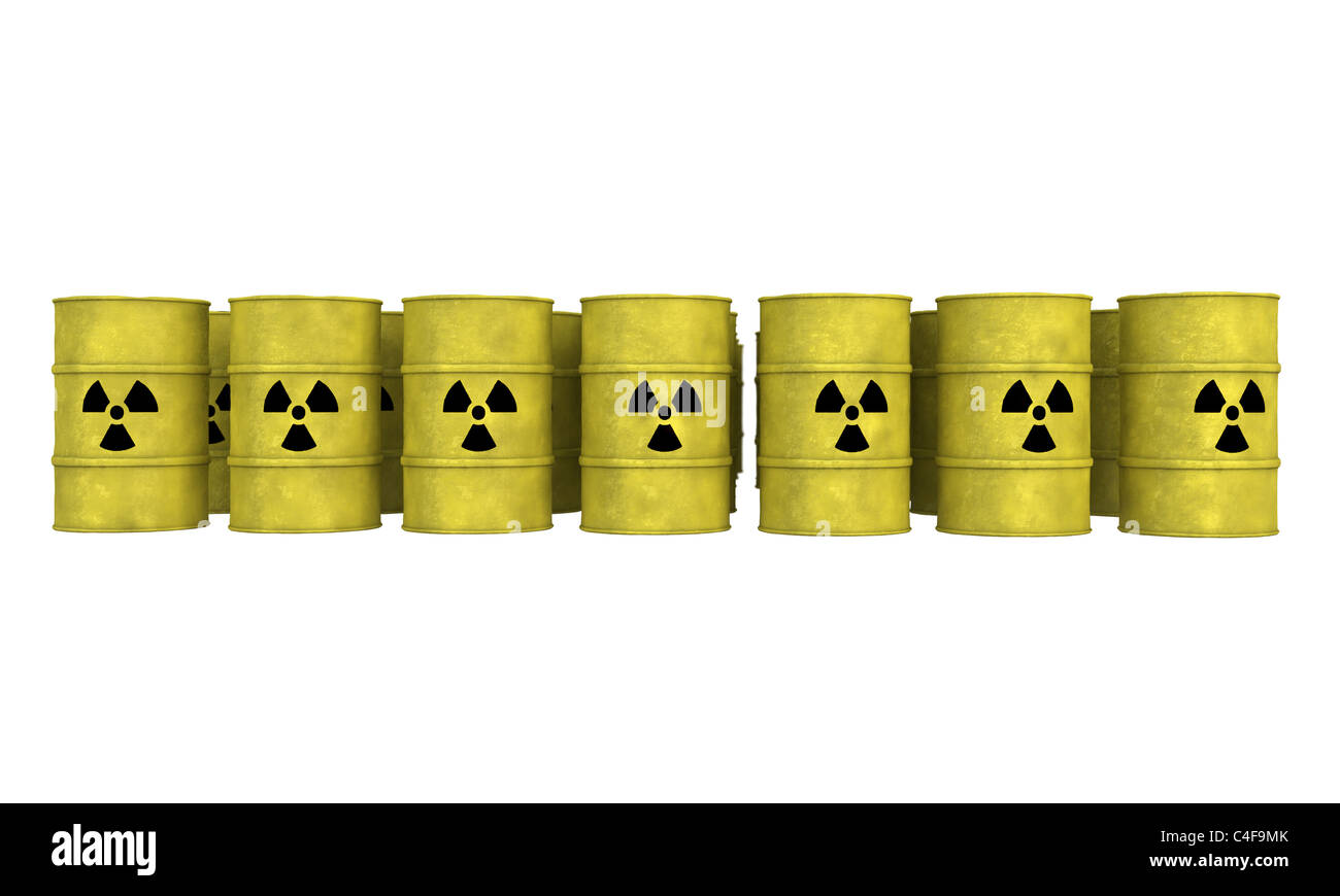 yellow barrel of nuclear waste Stock Photo Alamy