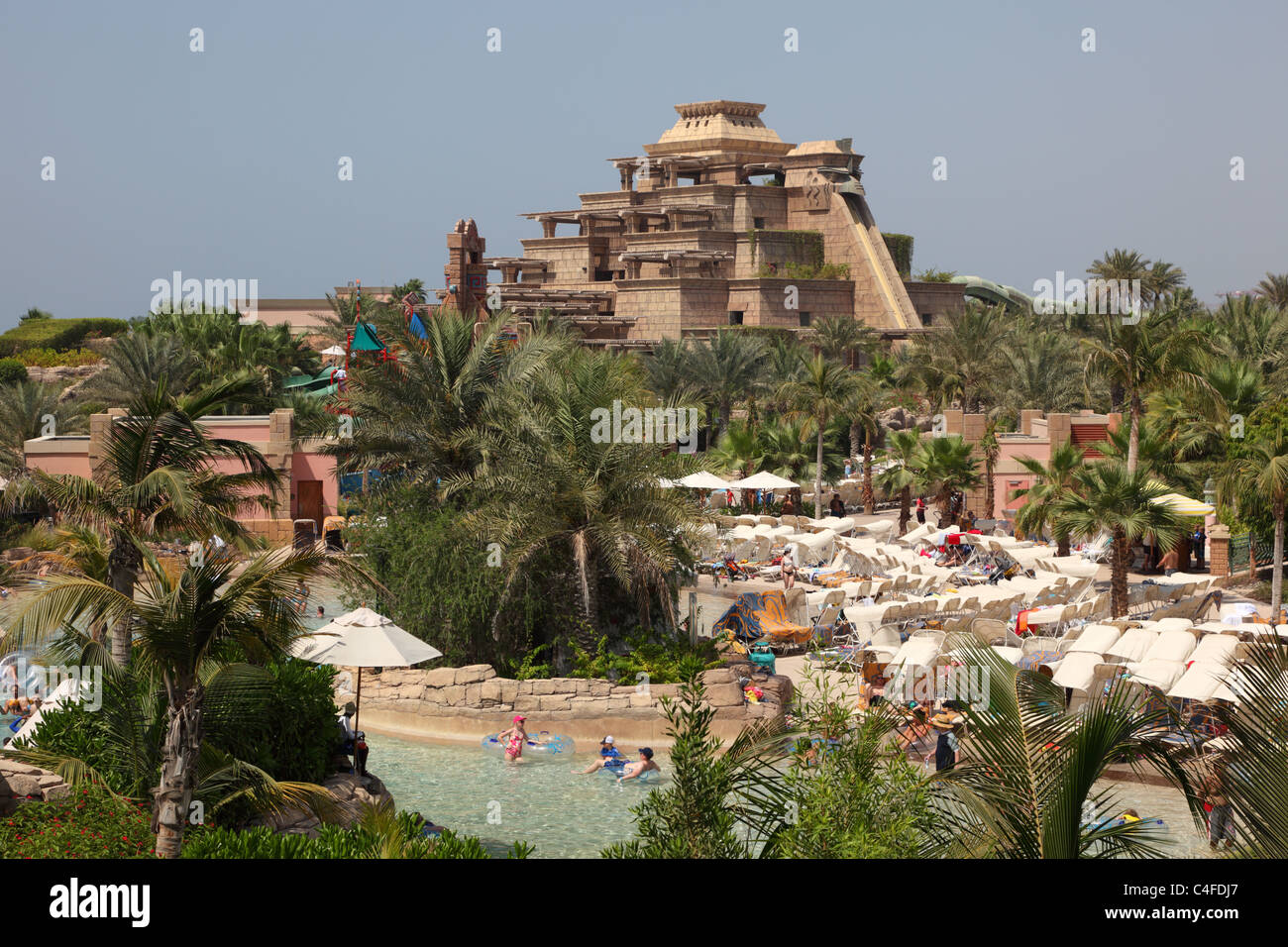 Amusement waterpark at the Atlantis Hotel in Dubai. Stock Photo