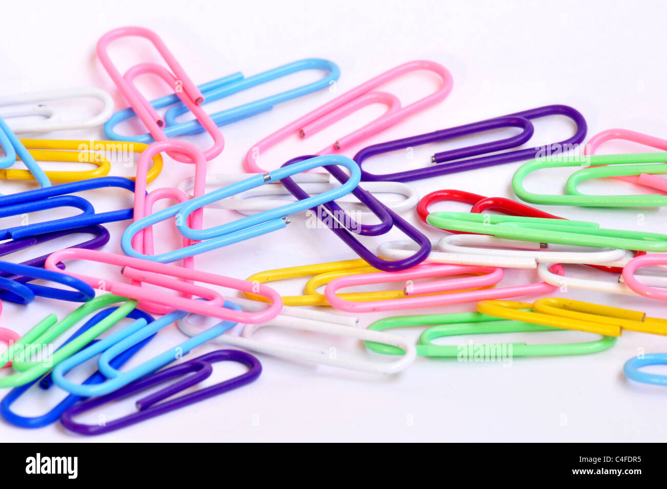Colorful Paper clips Stock Photo