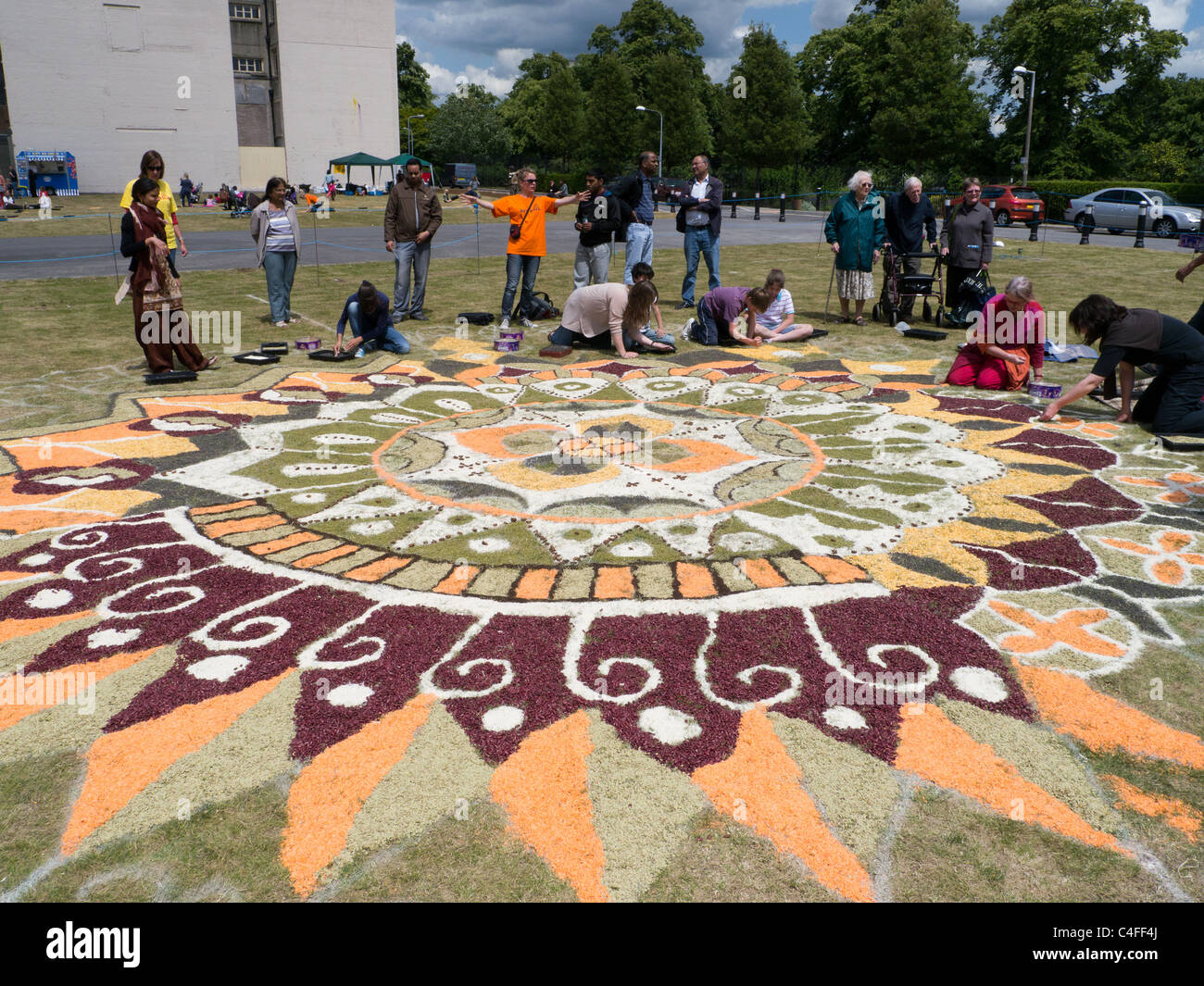 The giant rangoli, sponsored by Art Asia and designed by Ranbir Kaur ...