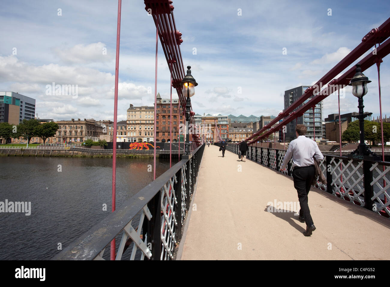 South Portland Street Suspension Bridge across the River Clyde in Glasgow.Photo:Jeff Gilbert Stock Photo