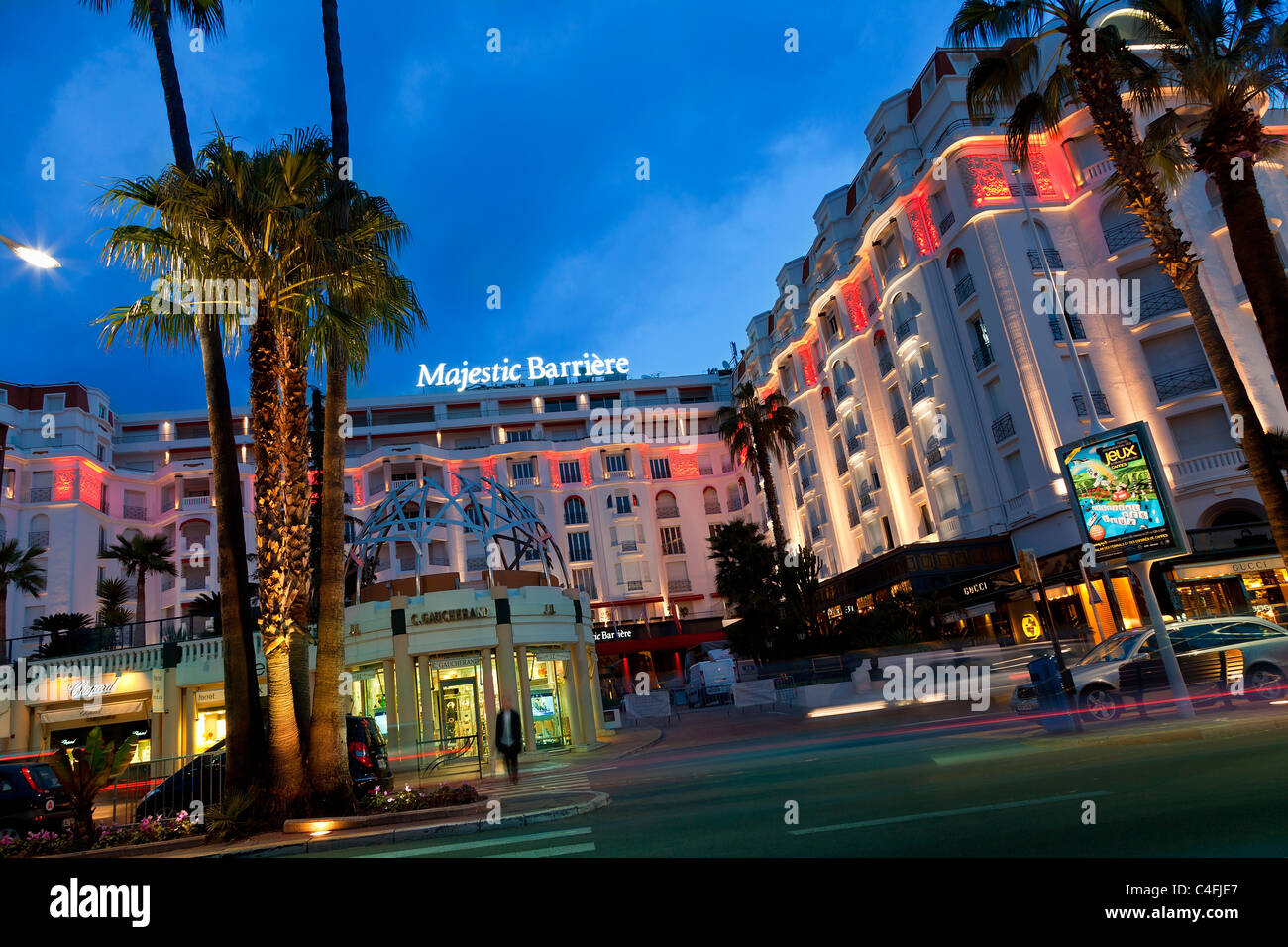Cannes, Majestic Barriere Hotel Stock Photo