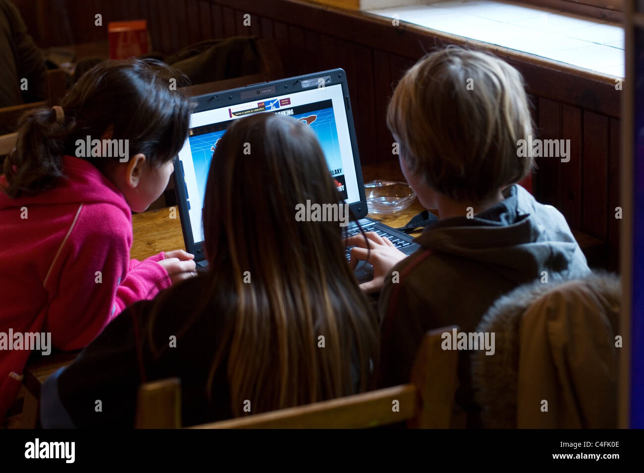 Children play on the computer Stock Photo