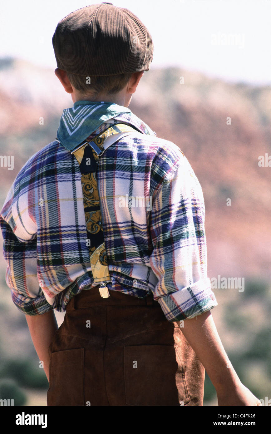 boy with suspenders Stock Photo Alamy