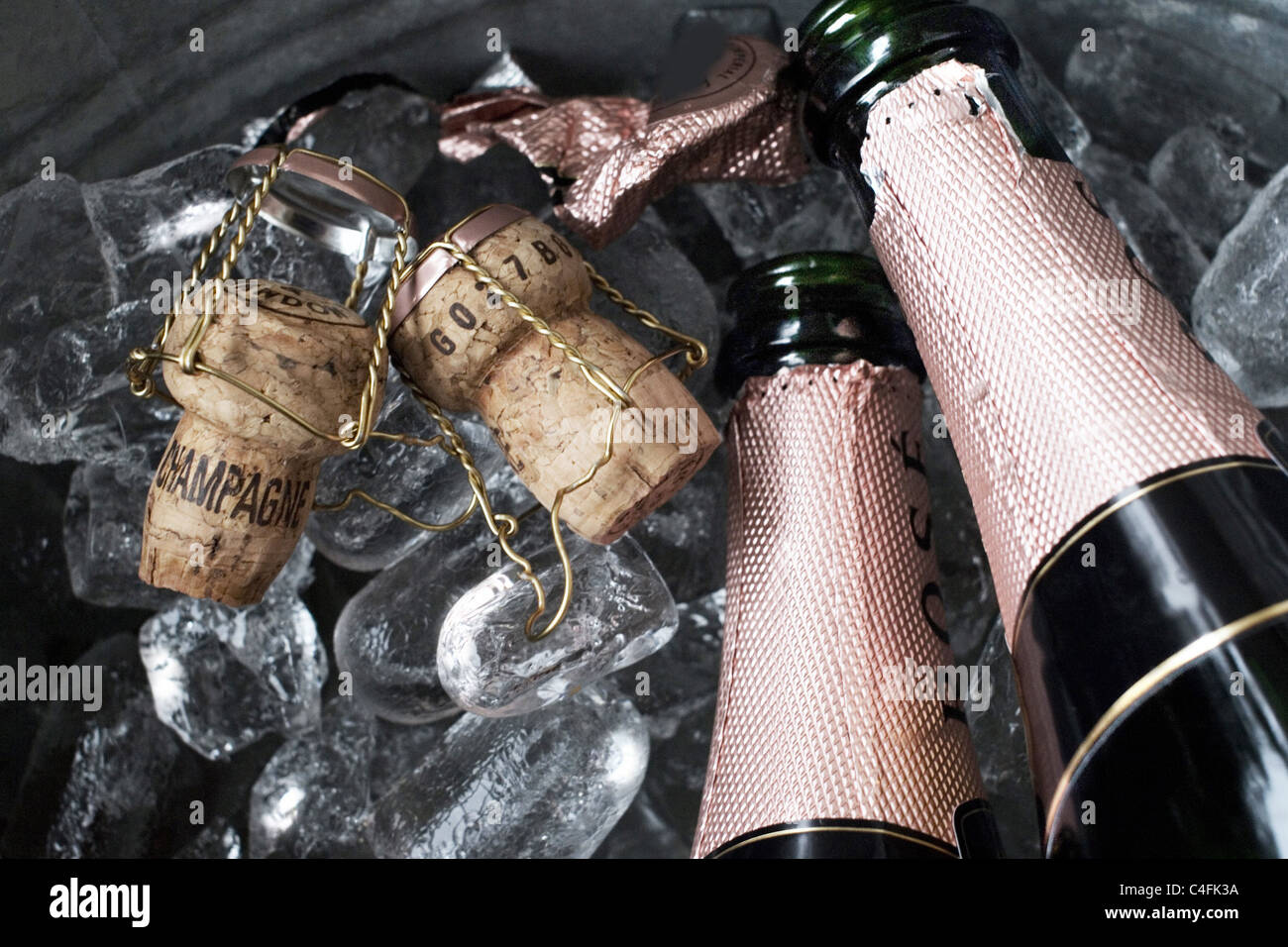 Empty champagne bottles Stock Photo Alamy
