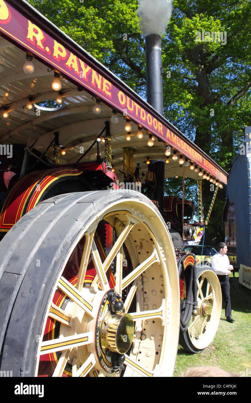 Steam engine at a steam rally, County Antrim, Northern Ireland Stock