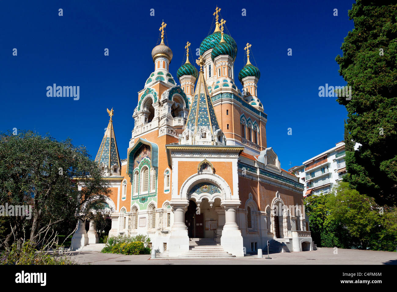 Nice, Russian Orthodox Cathedral Of St Nicolas Stock Photo - Alamy