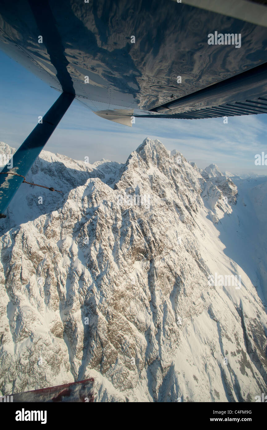 View of the Eagle Glacier from a Cessna 170 Stock Photo