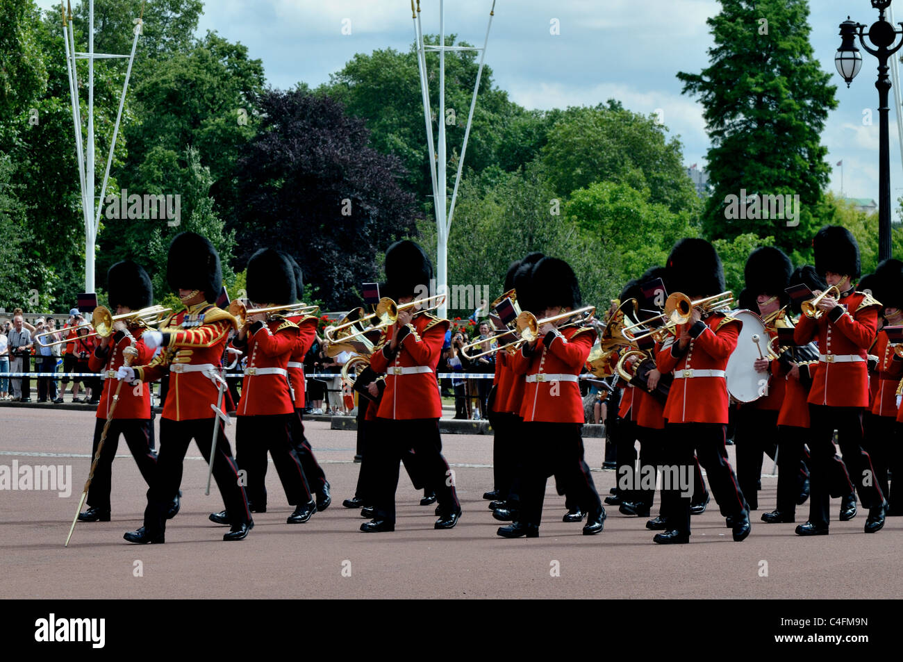 Marching Band playing music during change of guards ceremony at