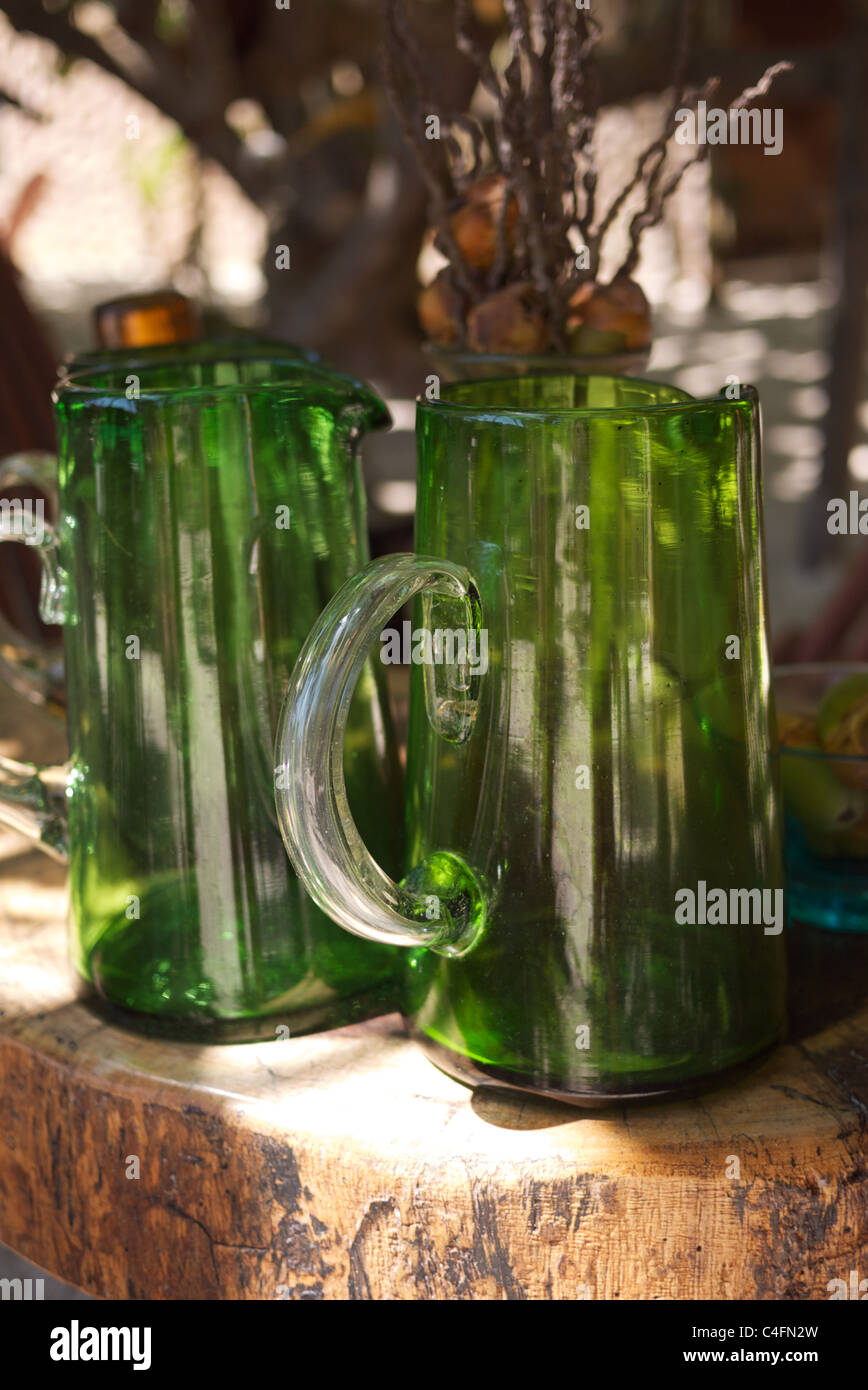 Featured image of post Green Glass Pitchers - Vintage avocado green glassware, anchor hocking milano crinkle textured glass pitcher.