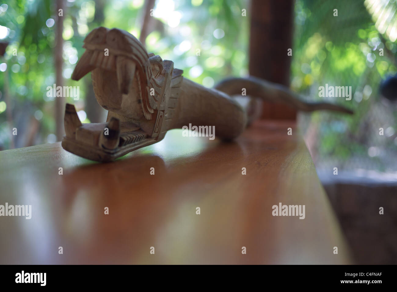 Carved wooden snake in Tulum Mexico Stock Photo Alamy