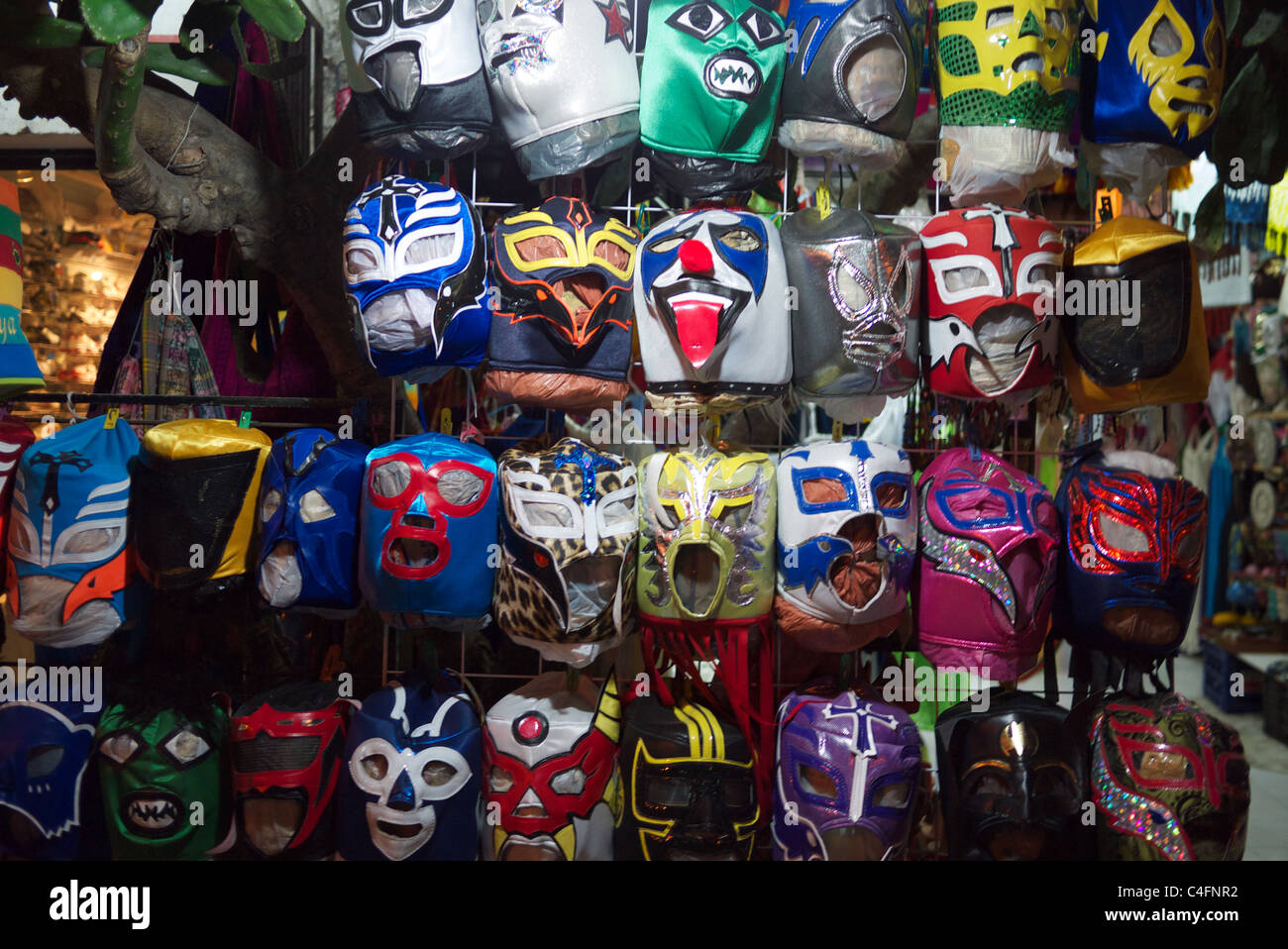 Mexican wrestling mask for sale Stock Photo