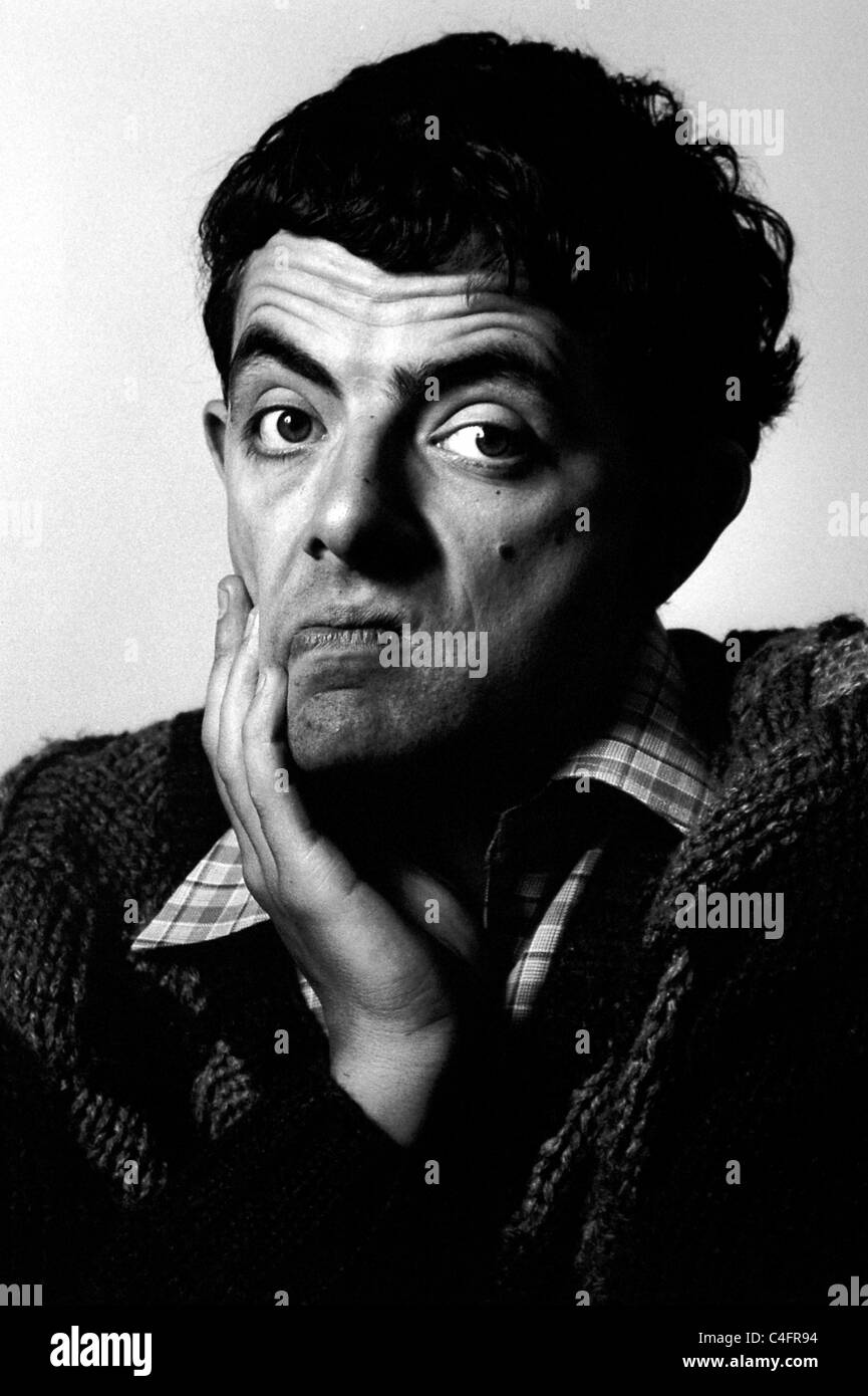 Portrait of Comedian and actor Rowan Atkinson portrait taken in 1980's now famous for appearing as Mr Bean and in Four Weddings and a Funeral Stock Photo