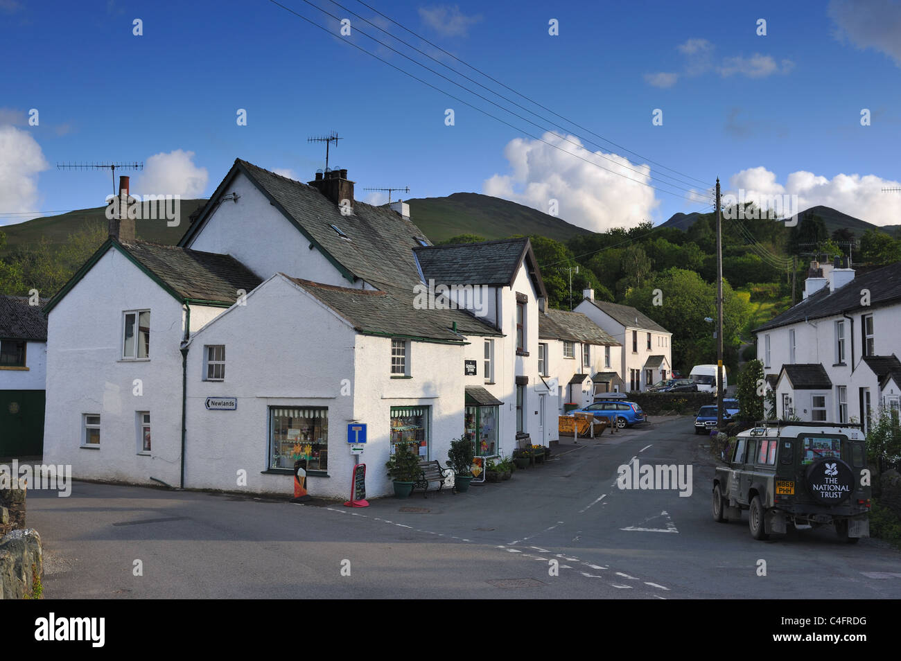 The pretty village of Braithwaite in the Lake District Stock Photo Alamy