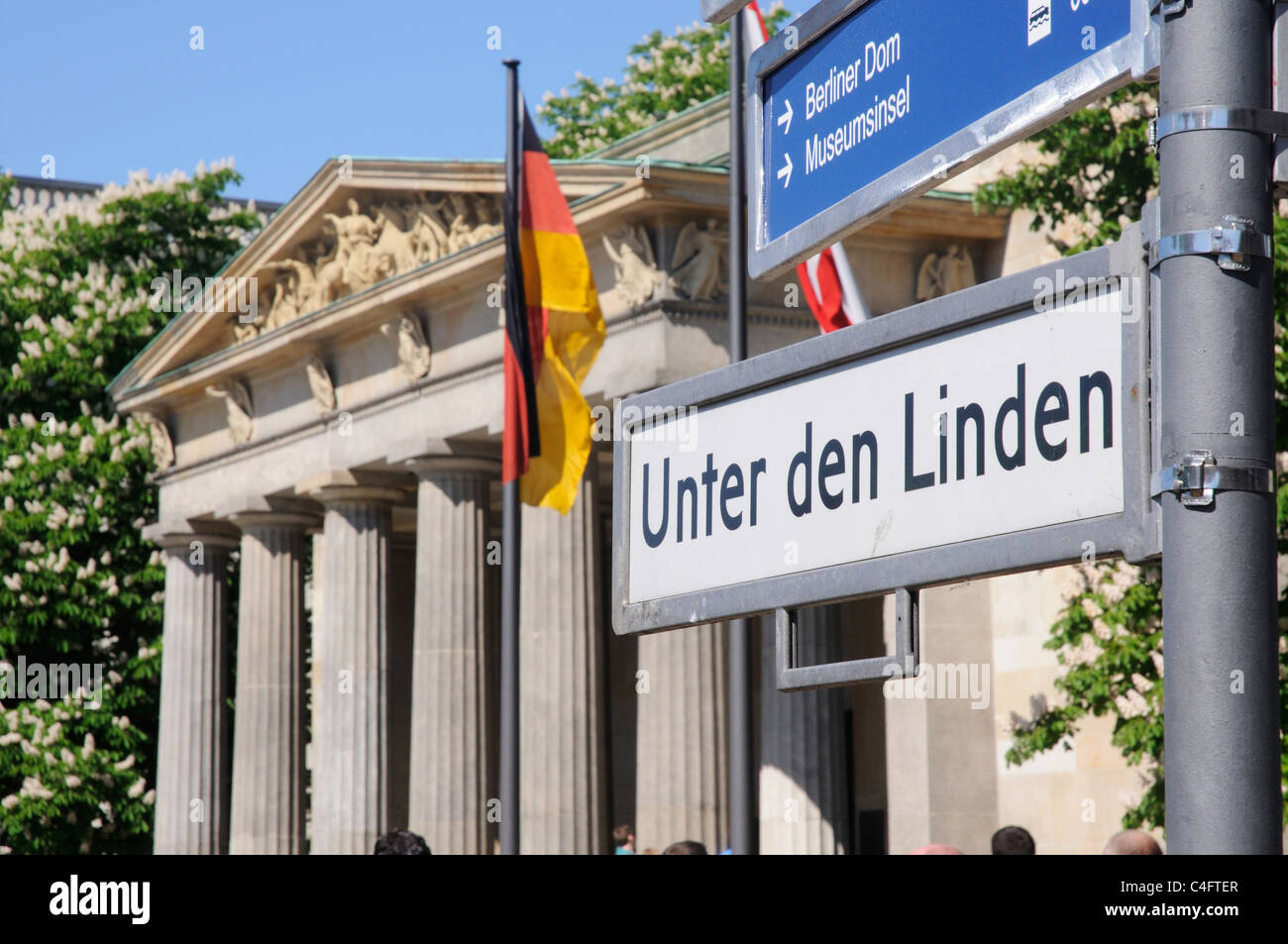 The Neue Wache and Unter den Linden in Berlin Stock Photo