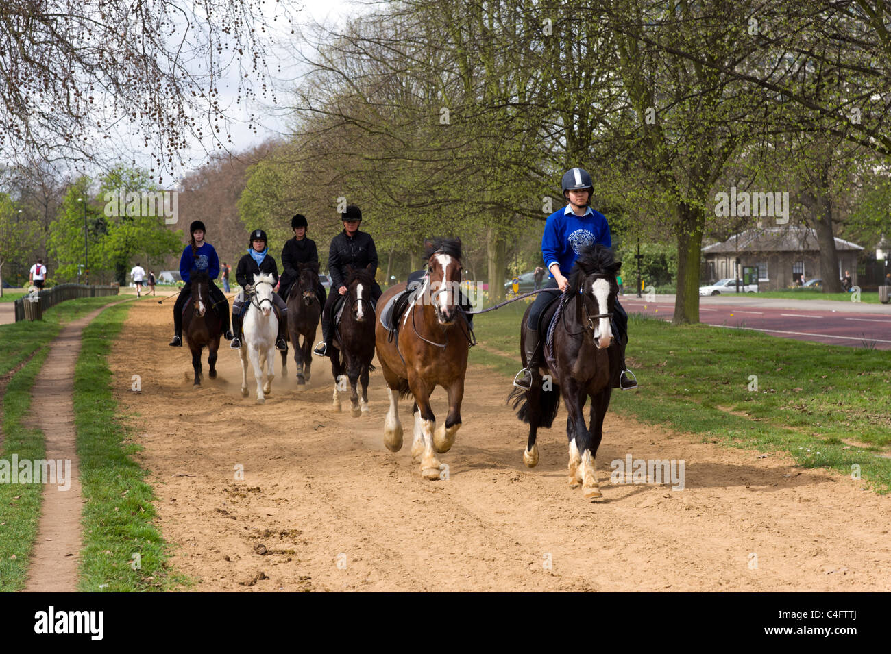 Horse riding in Hyde Park, London, UK Stock Photo