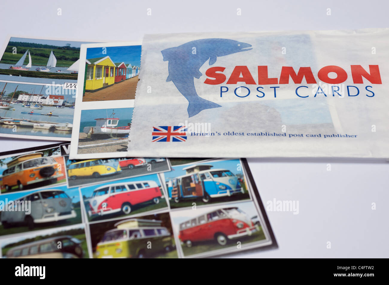 Salmon post cards, Britain's oldest post card publisher Stock Photo