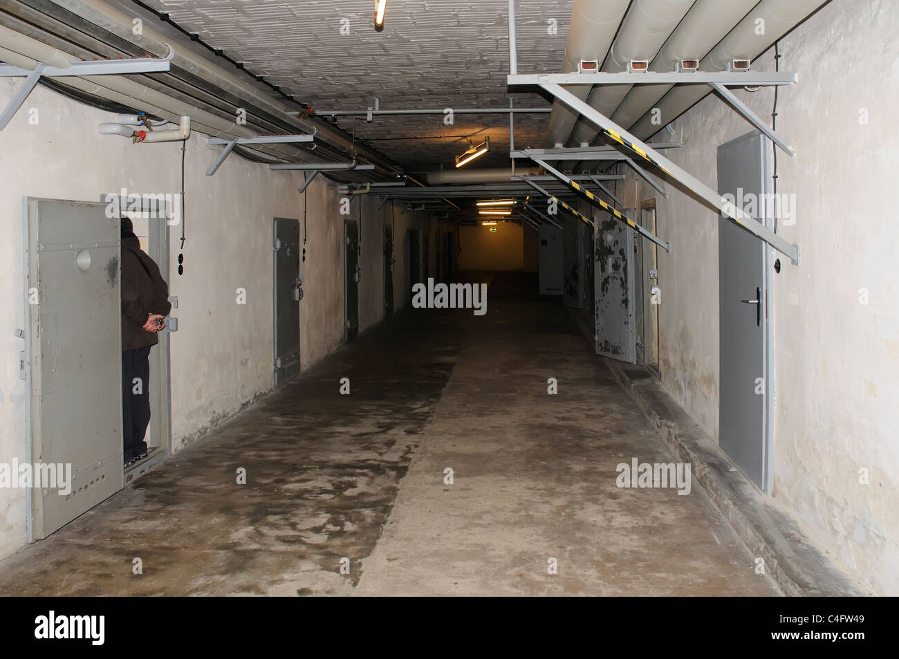 Corridors and cells in Hohenschonhausen prison in East Berlin, Germany Stock Photo