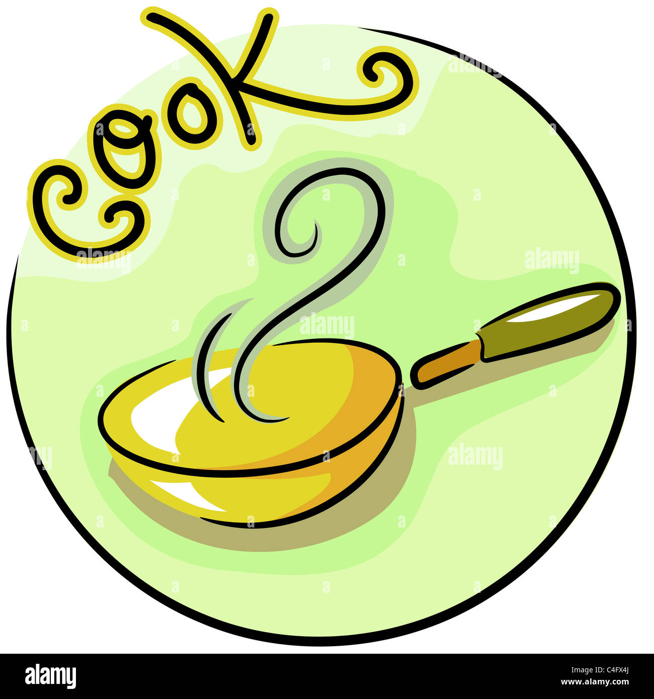 Illustration of a Frying Pan Stock Photo